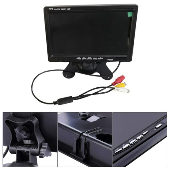 ZUARFY 7 Inch TFT LED Monitor for Car Reversing UP and Down Adjustable LCD Display