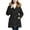 Black, variant on Inleife Winter Coats for Women Women Solid Color Rain Jacket Outdoor Hooded Windproof Loose With Pocket Coat