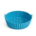 thumbnail image 2 of Panier Friteuse à Air Chaud Cuisine Réutilisable Résistant à la Chaleur Pot de Cuisson Double Face Grill Ondulé Lavable Poulet Frit Pizza Doublure Plateau Bleu, 2 of 8