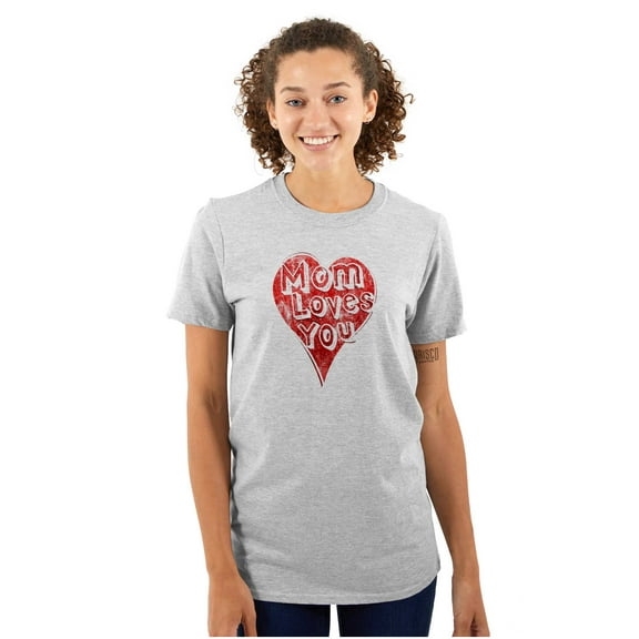 Mom Loves You Heart Mothers Day Women's Plus Size Graphic Tee Brisco Brands 2X
