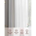 thumbnail image 6 of Coastal Starfish Sheer Curtains 96 Inch Length 2 Panels Set Window Treatments, Nautical Shells Coral Eucalyptus Stripes Rod Pocket Semi Curtains for Living Room/Bedroom/Kitchen Décor, 104"W x 96"L, 6 of 7