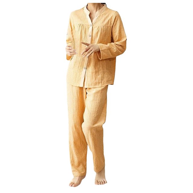 Icvfdpl Womens Summer Pajamas Sets Cotton Checkered Homewear Set Nightwear L