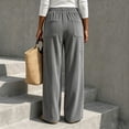 thumbnail image 4 of Stralyhd Wide Leg Pants for Women Corduroy Elastic Waist Drawstring Flowy Fashion Palazzo Trousers with Pockets Fall Vacation Clothes Gray XXL, 4 of 4