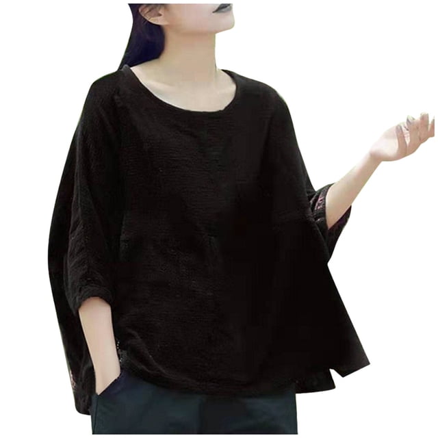 Mode Femmes T-Shirt Décontracté Manches Courtes Col Rond Grande Taille