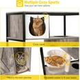 thumbnail image 3 of Aivituvin Cat Litter Box Enclosure, Litter Box Furniture Hidden, Wooden Cat Washroom Furniture, Indoor Cat House with Condo, Hammock, Scratching Mat and Storage Shelves-Greige, 3 of 8