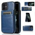 thumbnail image 3 of Entronix Phone Case Compatible with iPhone 13 Pro, [5 Slot] Card Holder Slim PU Leather Wallet Flip Stand, Navy Blue, 3 of 9