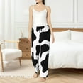 thumbnail image 5 of Uemuo Cow Print Black White Pattern Women's Wide Leg Palazzo Lounge Pants with Pockets Light Weight Loose Comfy Casual Pajama Pants-XX-Large, 5 of 9
