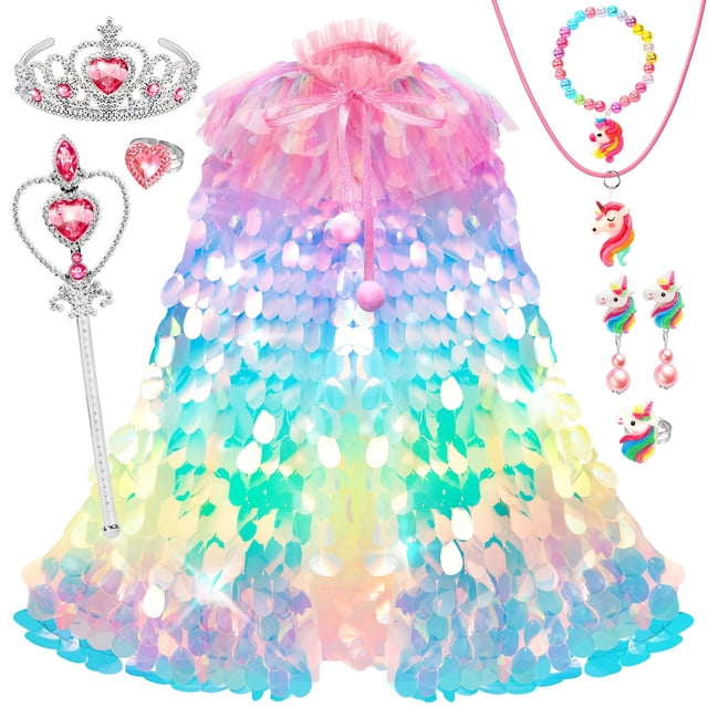 Capa de princesa OHARLOBE para niñas de 4 a 6 años
