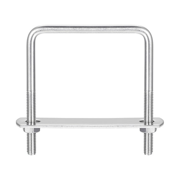 Unique Bargains Square U-Bolts, 1 Pack 67mm Inner Width 80mm Length M6 W Nuts and Plate