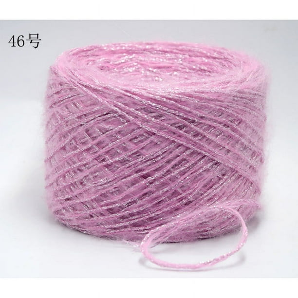 Nvzi Hilo de lana suave y brillante de 200 g, variedad variada para manualidades, mezcla súper suave y esponjosa para tejer y hacer crochet, color rosa
