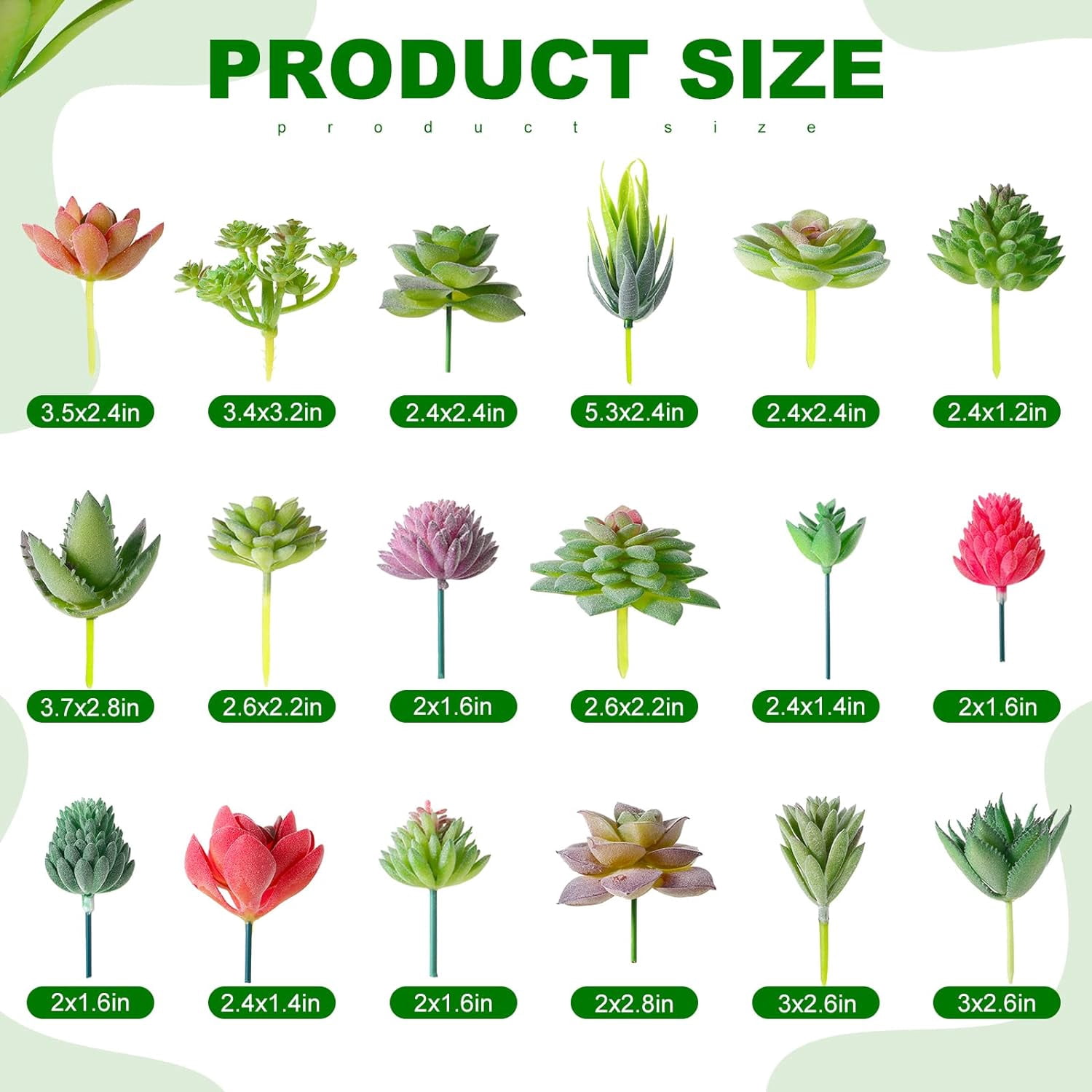 50 Pcs Bulk Mini Artificial Succulents Plants Assorted Unpotted Realistic Plants Fake Textured Succulent Picks Realistic Plastic Cactus Stems for Succulent Garden Home Decor (Large Style)