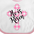 thumbnail image 4 of Inktastic He is Risen Pink Plaid Cross Boys or Girls Baby Bib, 4 of 4