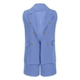 thumbnail image 6 of XuJwPNcy Womens Summer 2 Piece Outfits V Neck Button down Blazer Shorts Suit Set Fashion Dressy Work Office Outfits, 6 of 7