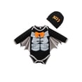 thumbnail image 1 of Kiapeise Baby Boy’s Funny Halloween Printed Long Sleeve Romper with Cap, 1 of 8