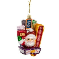 Kurt Adler 5-Inch Santa on Broadway Glass Christmas Ornament