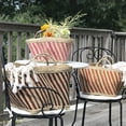 thumbnail image 4 of Coastal Stripe Wicker Baskets, Set of 3, Hand Woven, Flexible Jute, Red, Golden Brown, and Pink, Natural, 8.75, 10.75 and 12.5 Inches, 4 of 4