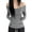 Dark Gray, variant on Women's Striped Off-Shoulder Long Sleeve Top Y2K Slim Fit Stretch Blouse, Fall & Spring Casual Shirt with Elastic Hem