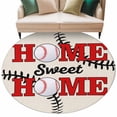 thumbnail image 6 of White Red Baseball Round Rug 5ft Washable Circle Kitchen Rugs Non Slip Modern Art Funny Words Large Area Rug Indoor Floor Carpet for Bedroom Living Room Home Office Dining Room Nursery, 6 of 8