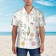 thumbnail image 2 of Fotbe Wildflower Watercolor 2 Camisa Hawaiana para Hombre Unisex – Camisa Casual de Verano con Botones de Manga Corta de Algodón y Lino,Large, 2 of 7