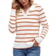 thumbnail image 2 of Camisas de Mujer con Cuello de Solapa, Cuello en V, Blusa de Larga, Blusa Informal Elegante. Naranja Rojo L, 2 of 8