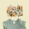 thumbnail image 4 of mgoYE Baby Girl Clothes Newborn New To The Crew Baby Girl Outfit Newborn Coming Home From Hospital Outfits Ribbed Romper Bodysuit Floral Pants Set 4PCS Sets(Green,0-3 Months), 4 of 6
