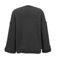 thumbnail image 3 of Vedolay Cropped Sweater Womens Plus Size Sweaters Casual Long Sleeve Crewneck Knit Pullover Tops,Black XXL, 3 of 5