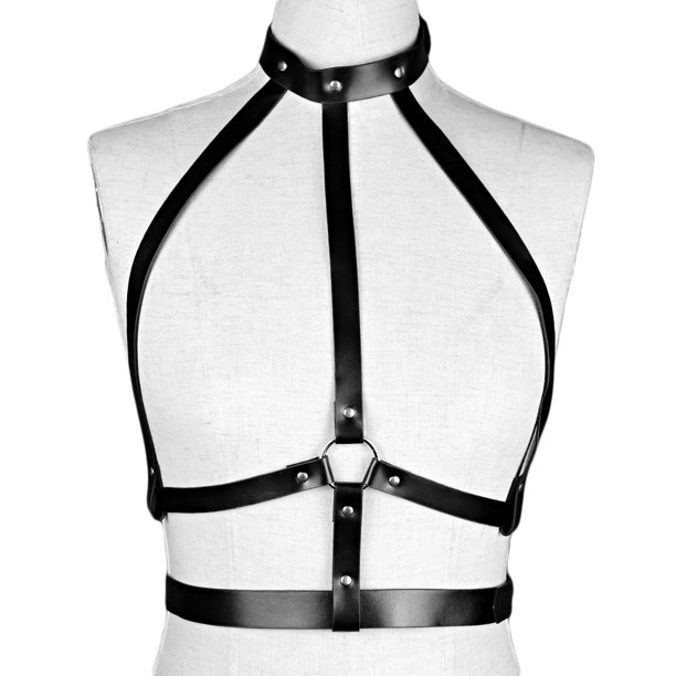 1 Uds (negro) sujetador de cuero ropa interior divertida gran oferta correa de pecho de cuero para mujer correa de pecho Punk ajustable correa de jaula de pecho ajustable Sincero Electrónica
