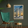 thumbnail image 2 of Pillar Wall Art with Frame, 2 Marble Pillars at the Sunset Clouds in the Sky Digital Image Print, Printed Fabric Poster for Bathroom Living Room, 23" x 35", Blue Pale Grey, by Ambesonne, 2 of 2