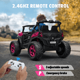 thumbnail image 5 of TOKTOO 24 Volt Ride on Toy for Big Kids, 24V Ride Ons with 4 Power EVA Wheels, 24V 2 Seater Battery Powered Ride on UTV Car, 4WD, 800W, 5.1 Mph, Kid Electric Car with Remote Control, Aged 3-8Y, Pink, 5 of 14