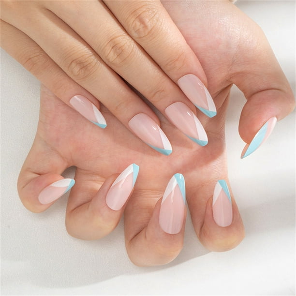 24Pcs French Manicure Artificial Nails Unique Design Press-On Nails Finger Nail Diy Decoration Women 24Pcs French Manicure Artificial Nails Unique Design Press-On Nails Finger Nail Diy Decoration Women