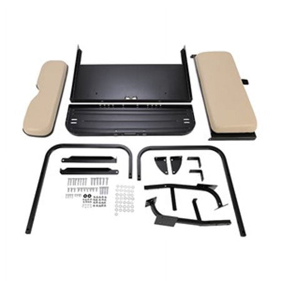 Kojem Golf Cart Flip Folding Rear Back Seat Kit for EZGO Marathon Pre-1994 Tan