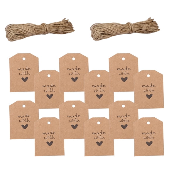 WEAVILUX 100Pcs Kraft Paper Tags for Chocolate Decoration, Arts and Crafts, Tags, Labels, Rustic Style