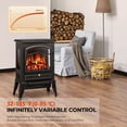 thumbnail image 4 of WAA Infrared Electric Fireplace Stove,15" Freestanding Fireplace Heater,Adjustable Brightness and Heating Mode,1000W/1500W,Black, 4 of 7