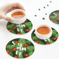 thumbnail image 5 of Kdxio Palm Leaves And Tropical Flowers Funny Coasters,4 Pcs Leather Coasters,Housewarming Gifts,Protect Furniture from Water Marks Scratch and Damage, 5 of 6