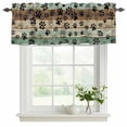 thumbnail image 2 of Teal Brown Valances for Windows, Pet Paw Printed Farmhouse Dog Claws Wood Grain Light Filtering Kitchen Curtains, Rod Pocket Window Valance Curtains for Living Room Bedroom, 42" W x 18" L, 2 Panels, 2 of 9