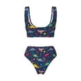 thumbnail image 6 of Rocae Dinosaur Flowers for Bikini Set for Women Two Piece Sexy High Swimsuits Split Crossover Bikini Small, 6 of 9