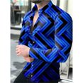thumbnail image 1 of Camisa geométrica para hombre, suave y cómoda para uso diario, elegante camisa de manga larga a cuadros, camisa de gran tamaño de alta calidad XS-6XL, 1 of 6