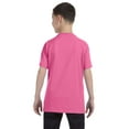 thumbnail image 3 of JustBlanks Youth Short Sleeve Tee Dri-Power Active Cotton-Polyester Cotton Performance T-Shirt Crewneck Tee for Big Boys - Neon Pink - Small, 3 of 3
