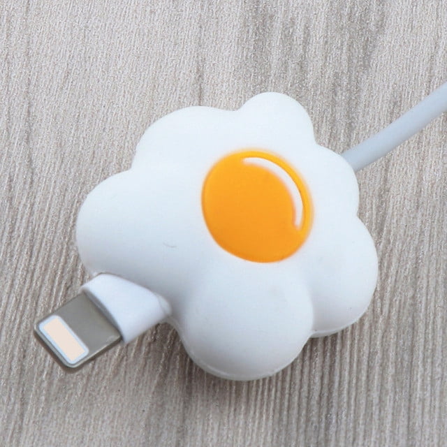 Anime Cable Protector Cartoon Charger Protector Cable Winder Cute Cable Bite Organizer Data Line Protective Cover For iPhone egg