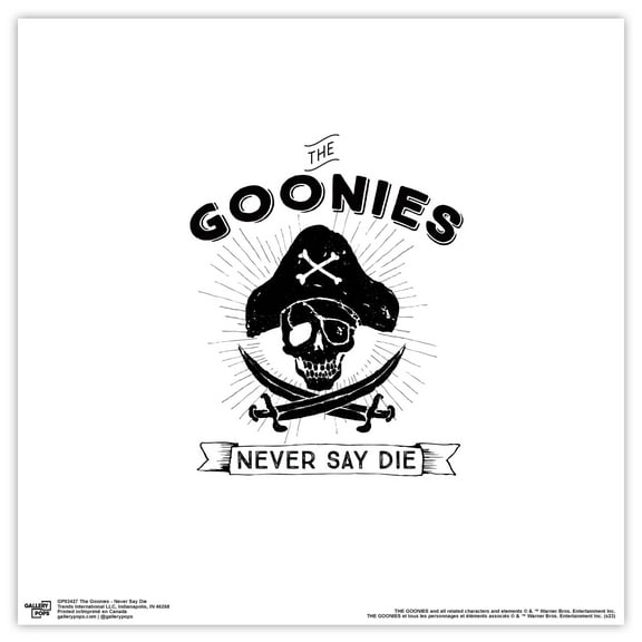 Gallery Pops The Goonies - Never Say Die Wall Art, Unframed Version, 12" x 12"