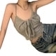 thumbnail image 1 of Estrela Spaghetti Strap Crop Top lazo con cordón dulce elegante mujer verano sin mangas Top gris tamaño libre, 1 of 2