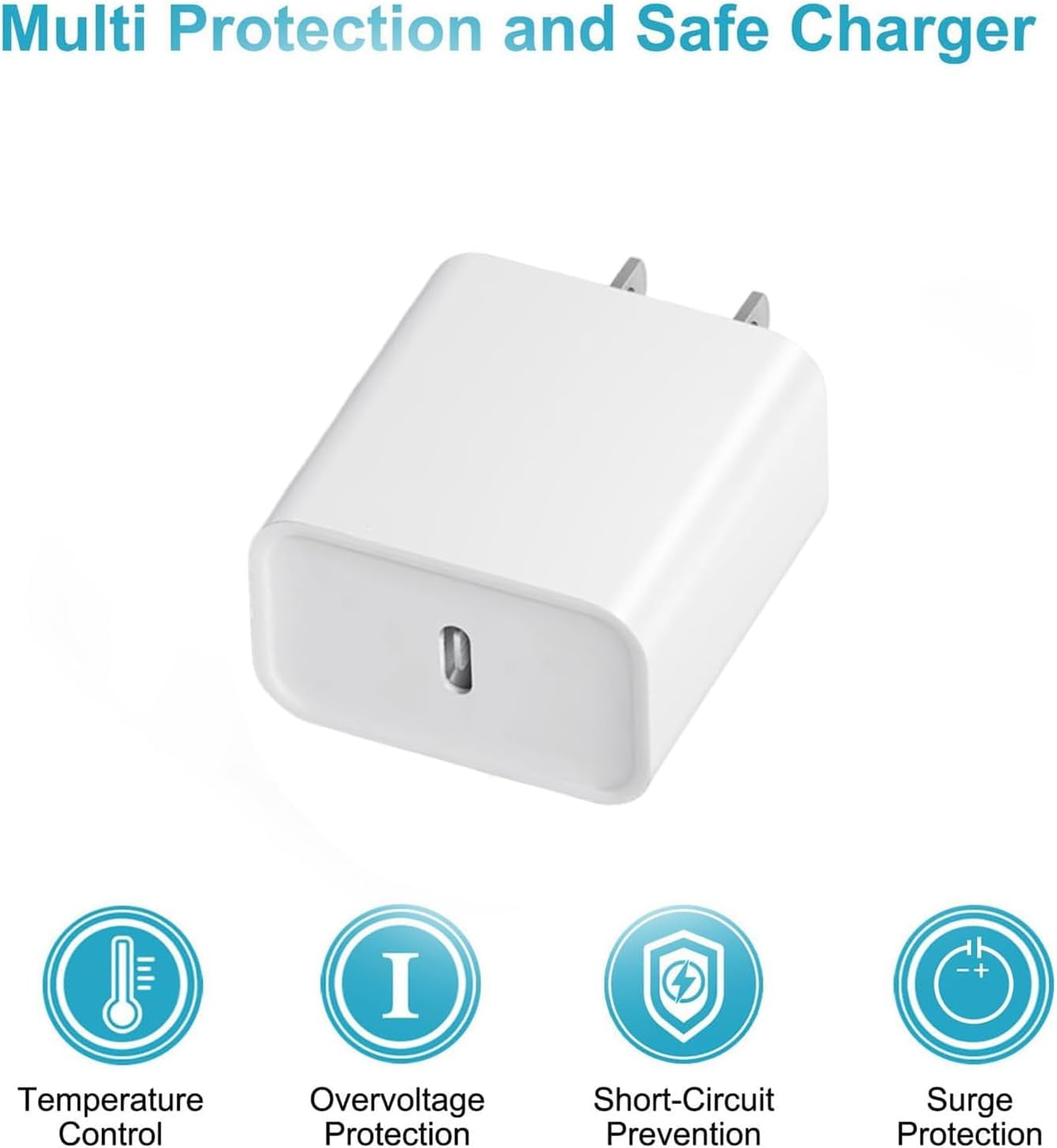 RGHJAR-20W Fast Charger,3 Pack USB-C Port Charger with Type c-c Cablefor i Phone 17/16/15, i Pad and More (4 Pack White)