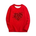 thumbnail image 2 of Valentines Day Shirt for Girls Long Sleeve Red Heart Print Top Kids 3-14 Years Holiday Party School Outfit,Size 9-10 T, 2 of 7