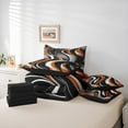 thumbnail image 5 of Manfei Girly Orange Minimalst Bedding Comforter Set 7-Piece, Stripes Ombre King Bedding Sets, Abstract Geometric Reversible Bed Sheets, Lightweight Room Decor, 5 of 7