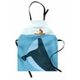 thumbnail image 1 of Whale Apron Navy Themed Vintage Cartoon Design with Sun Ship and Mottos on it Work of Art, Unisex Kitchen Bib Apron with Adjustable Neck for Cooking Baking Gardening, Multi Colored, by Ambesonne, 1 of 3