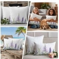 thumbnail image 5 of Lavender Leaf Outdoor Waterproof Pillow Covers, Garden Flora Illustrations Watercolor White Decorative Rectangle Throw Pillowcase Sofa Cushion Sham for Patio/Couch/Chair, 20"x12" 2 Pack, 5 of 8