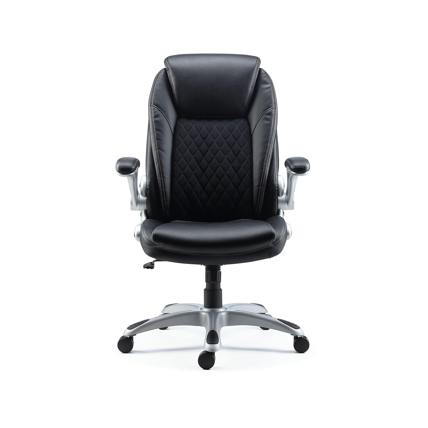 Staples Rutherford High Back Executive Chair Ergonomic Swivel Office Task Chair Gray Faux Leather 58677V Walmart