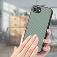 thumbnail image 4 of Designed for iPhone 16e Folding Case, Carbon Fiber Texture + TPU, Shockproof Lightweight Slim Drop Protection Cover for iPhone 16e, Green, 4 of 11