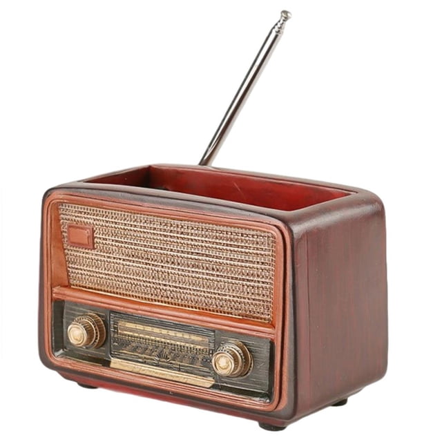 Creative Radios-Shaped Ornament Retro Style Radio Flower Pot Multi-Functions Radio Flower Pot Radio-Shaped Resin Succulent Planter for Desk Table