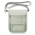 thumbnail image 1 of Funda de cuello con soporte para pasaporte WALNEW, bloqueo RFID, color verde claro, 1 of 9
